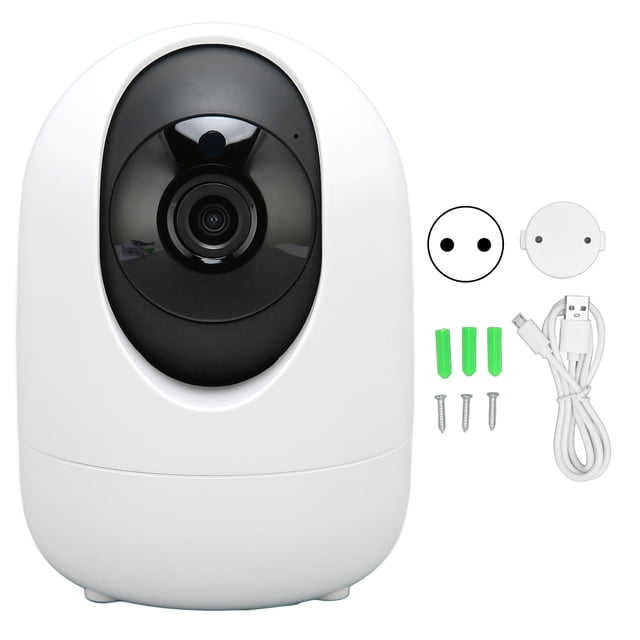 Cámara de seguridad para bebés y mascotas, alarma de detección de movimiento IA, visión nocturna infrarroja, Audio bidireccional, almacenamiento en la nube, 110-240V, para el hogar, enchufe europeo