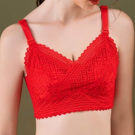 

Idoravan Women s Full Coverage Bra Clearance Ladies Comfortable Breathable No Steel Ring Sexy Lace Appear Small Adjustment Lift Bra Woman Underwear