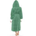 thumbnail image 3 of Cozyvia Fleece Bathrobe for Women Plus Size Soft Plush Hooded Long Robe Fluffy Warm Thick Kimono Robes Oversize Shaggy House Coat - Green M, 3 of 5