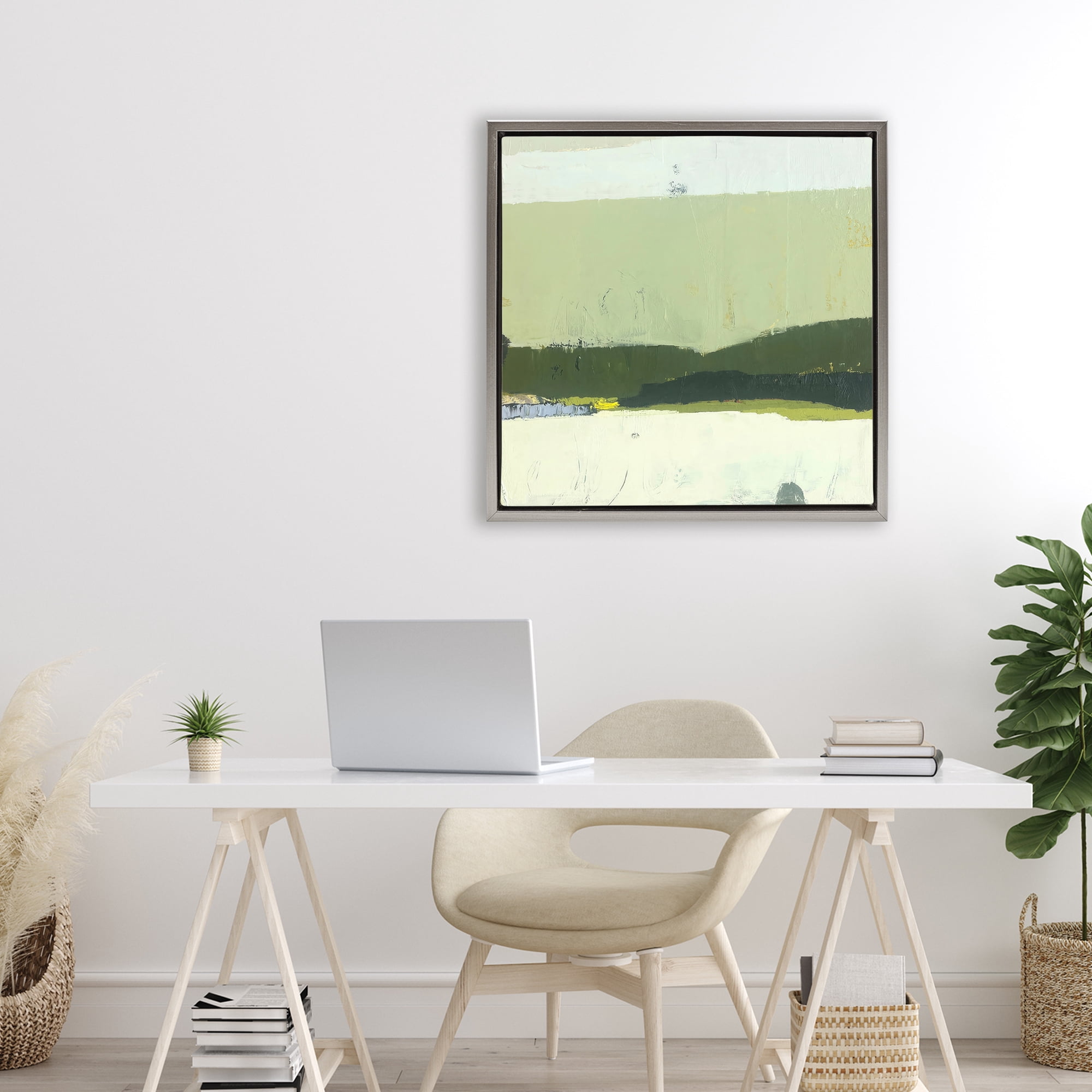 Stupell Industries Bloom Serene Layered Landscape Gray Framed Floater Canvas Wall Art, design by Julia Foug