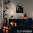 thumbnail image 3 of Craftnamesign Spooky House Metal Wall Art Led Light, Halloween Sign, Halloween Themed Decor, 3 of 5
