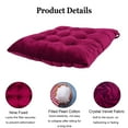 thumbnail image 4 of Lomyolo Chair Cushions for Kitchen Chairs 4 Pack Seat Cushion Chair Pads for Dining Patio Home Office Soft Comfort Velvet Square Wine Red, 4 of 6