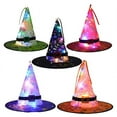 thumbnail image 2 of PENGXIANG Halloween LED Light Up Witch Hat Glowing Witches Cap Decor Props Hanging Cosplay, 2 of 5