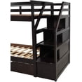 thumbnail image 5 of Harper & Bright Designs Twin over Twin Bunk Bed for Bedroom, Wood Twin Bunk Bed with Storage and Trundle, Espresso, 5 of 9