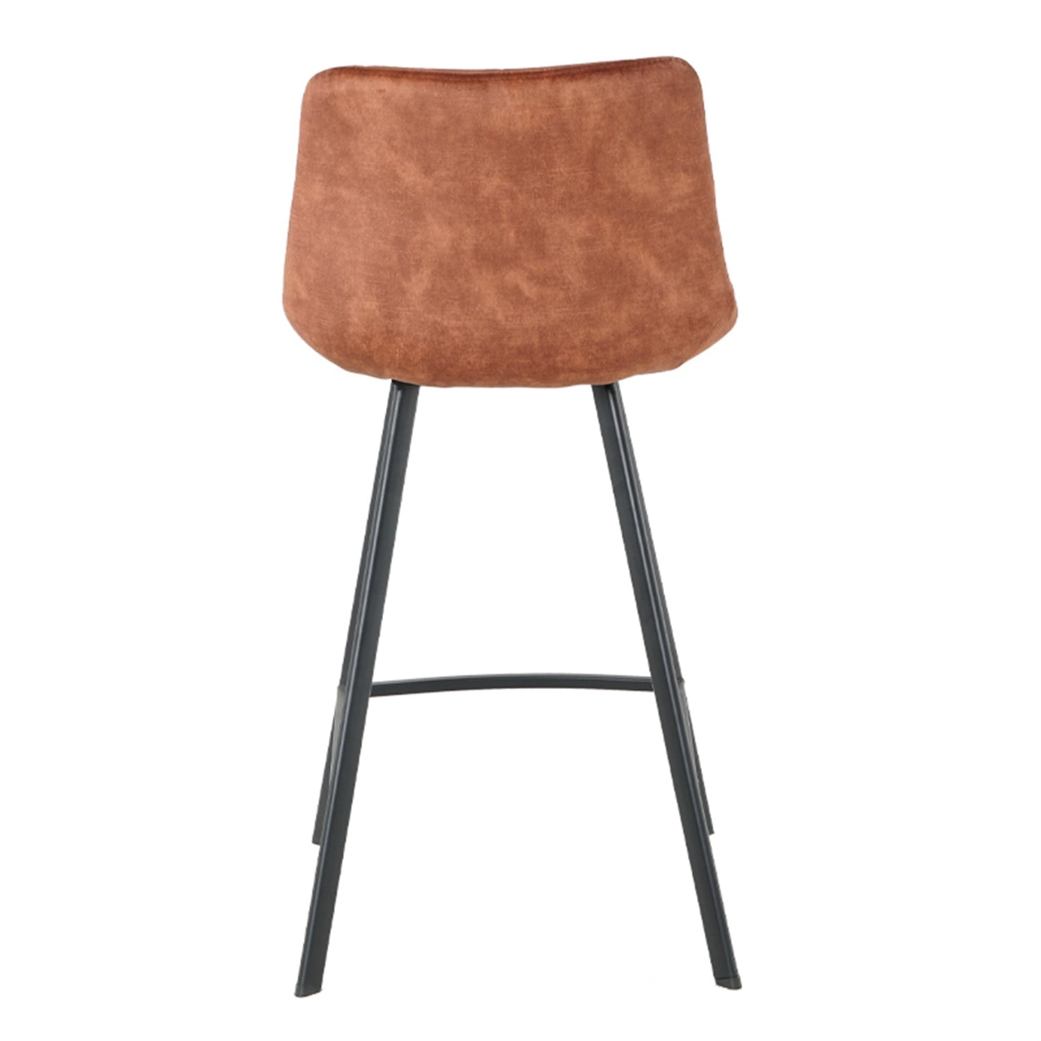 Kadyn Modern Iron High Counter Leisure Bar Chair, Comfortable Nordic Metal Bar Stool Set of 2, Metal Bar Chair for Kitchen Counter, Rustic Brown