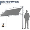 thumbnail image 2 of IVV 118-Inch Patio Manual Retractable Awning, Height Adjustable Door/Window Exterior Sunshade Shelter, Window Awning Canopy with UV Protection for Backyard, Garden, Balcony - Gray, 2 of 8