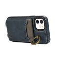 thumbnail image 5 of Wallet Back Case for iPhone 11 with Wrist Strap, Stylish Magnetic Card Holder Finger Ring Kickstand PU Leather Lanyard Shockproof Slim Phone Case Cover for iPhone 11, Blue, 5 of 7