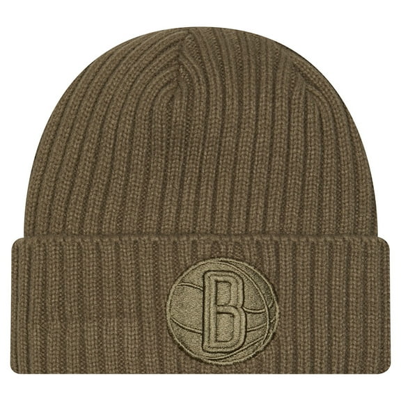 Men's New Era Olive Brooklyn Nets Color Pack Cuffed Knit Hat
