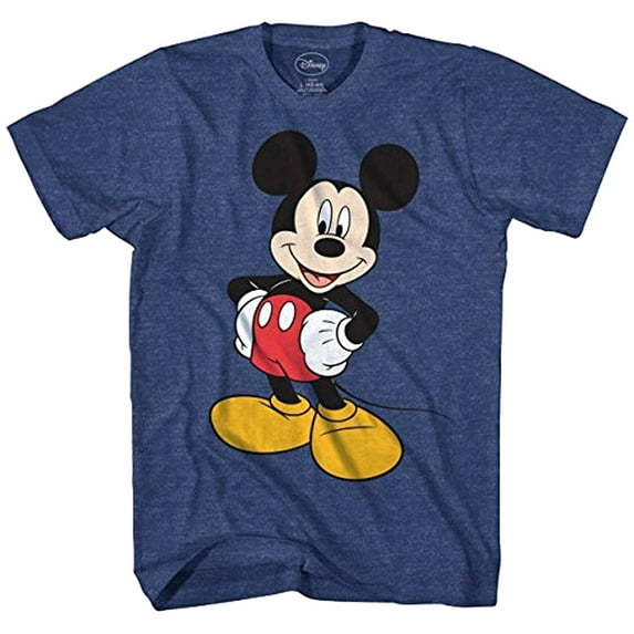 Disney Men's Mickey Mouse Happy Stance Character T-Shirt - Navy Blue (XX-Large)