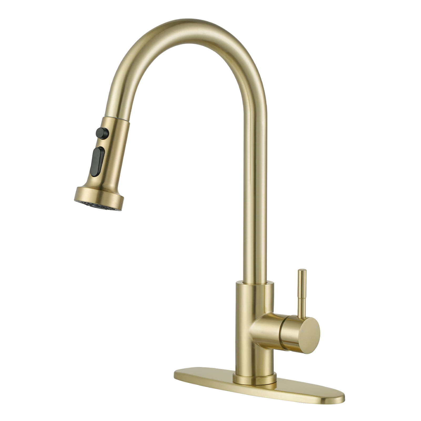 WOWOW Kitchen sink faucet, Gold kitchen faucet with pulldown spray