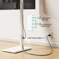 thumbnail image 3 of Floor TV Stand with Power Outlet, Tall TV Stand Mount for 32-75 inch TVs up to 110 lbs, Swivel and Height Adjustable TV Stands with Wood Base for Bedroom, Office(TVDVD-7PW), White, 3 of 8