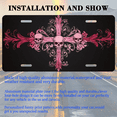thumbnail image 3 of 1 Pcs 2D Flat License Plate Covers & Frames, Skull and Cross Design For Decorative Front, Waterproof For Decoration Aluminum License Plate Covers & Frames Cover For Men Women, 12" X 6", 3 of 7