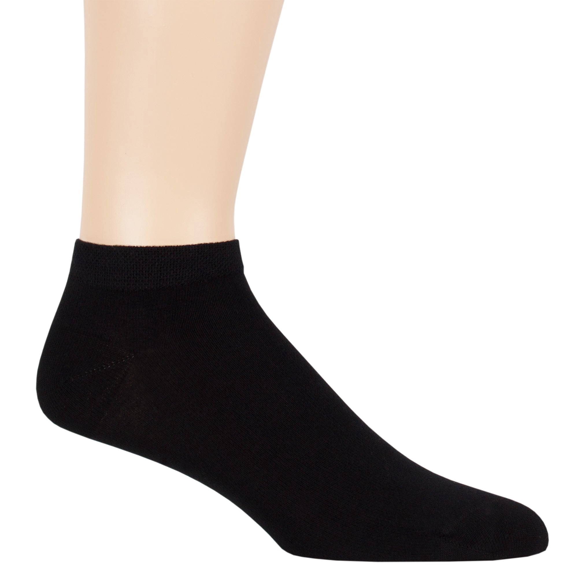 7BIGSTARS KINGDOM Men Bamboo Ankle Sock - 6 Pack - Thin Seamless Breathable Soft Solid Low Cut - Sock Size 10-13 Shoe 9-12 L Black