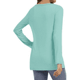 thumbnail image 4 of Fantaslook V Neck T Shirts for Women Long Sleeve Tops Solid Color Tee Casual Shirts, 4 of 7