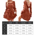thumbnail image 2 of Vestido Vestido de manga de globo de estilo elegante Traje de vacaciones de mujer de ajuste holgado (L rojo) Cgtredaw Rojo T L para Mujer, 2 of 8