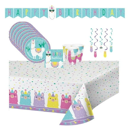 Llama Fiesta Birthday Party Supplies For 16 Walmart Com