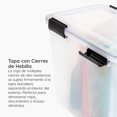 thumbnail image 3 of 18 L Caja de Almacenamiento de Plástico con Tapa Duradera y Cierre Seguro, 6 Paquetes, Mantiene Alejados a los Insectos, el Polvo y la Humedad, Transparente/Negro, 3 of 7