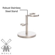 M HLE ROCCA Stand for Razors & Shaving Brushes , Shave Accessory , Matt Stainless Steel