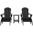 thumbnail image 3 of Polytrends  Laguna Hdpe All Weather Outdoor Patio Foldable Adirondack Chairs Conversation Set (5-Piece Set) Black, 3 of 4