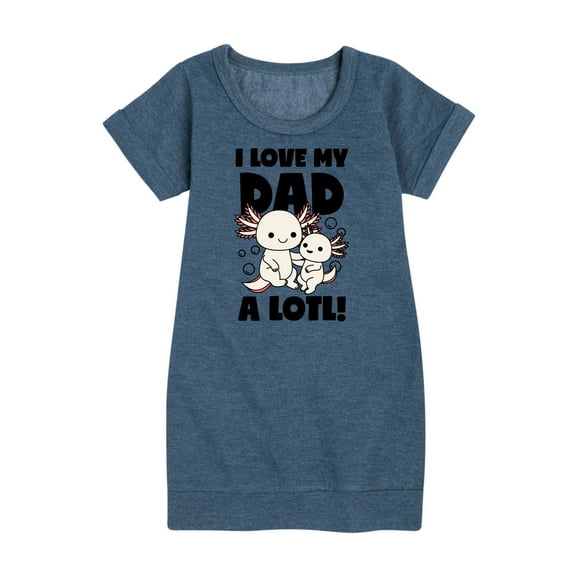 Instant Message - I Love My Dad A Lotl - Toddler & Youth Girls Fleece Dress