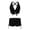 F-842Black, variant on ZHOGXU Women's Tankini Swimsuit Sleeveless Solid Color Top And Bottoms Comfortable Stylish Bikini Sets Swimwear For Beach Pool,Black,L