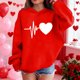 thumbnail image 3 of Sudadera con capucha y estampado de corazón de San Valentín, sudadera de manga larga para niños y niñas, chaqueta para niñas de talla mediana y grande., 3 of 7