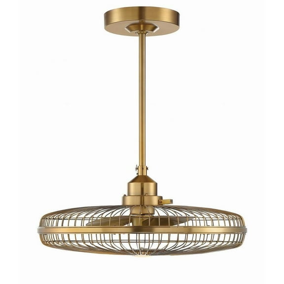 Classic Cage Frame 3-Blade Ceil with Gold Metal Blades 26 inches W X 8.5 inches H-Warm Brass Finish Bailey Street Home 159-Bel-2749668