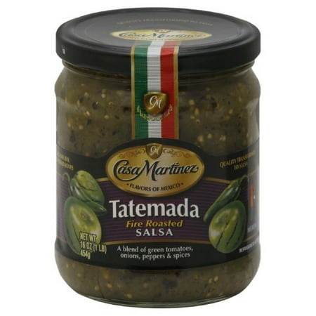Casa Martinez Medium Fire Roasted Tatemada Salsa, 16 Oz (Pack of 6)