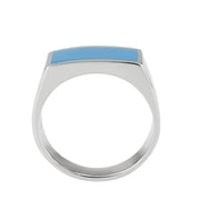 TK3770 - High polished no plating Stainless Steel Ring with Epoxy in SeaBlue
