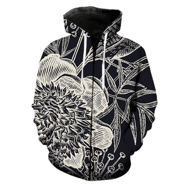 Sudadera con capucha y cremallera para hombre, diseño de mariposa de dibujos animados, con estampado 3D, estilo hip hop, de gran tamaño, divertida, de manga larga, para primavera