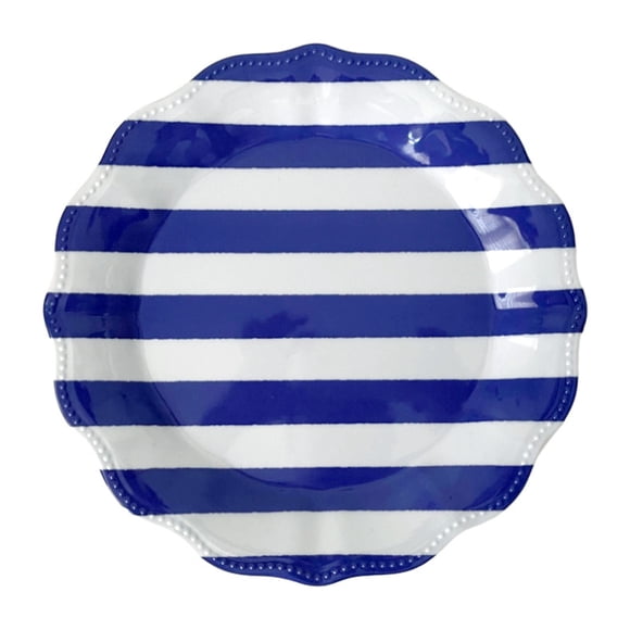 Plato Trinche Prichos 27 cm De Melamina Azul y Blanco
