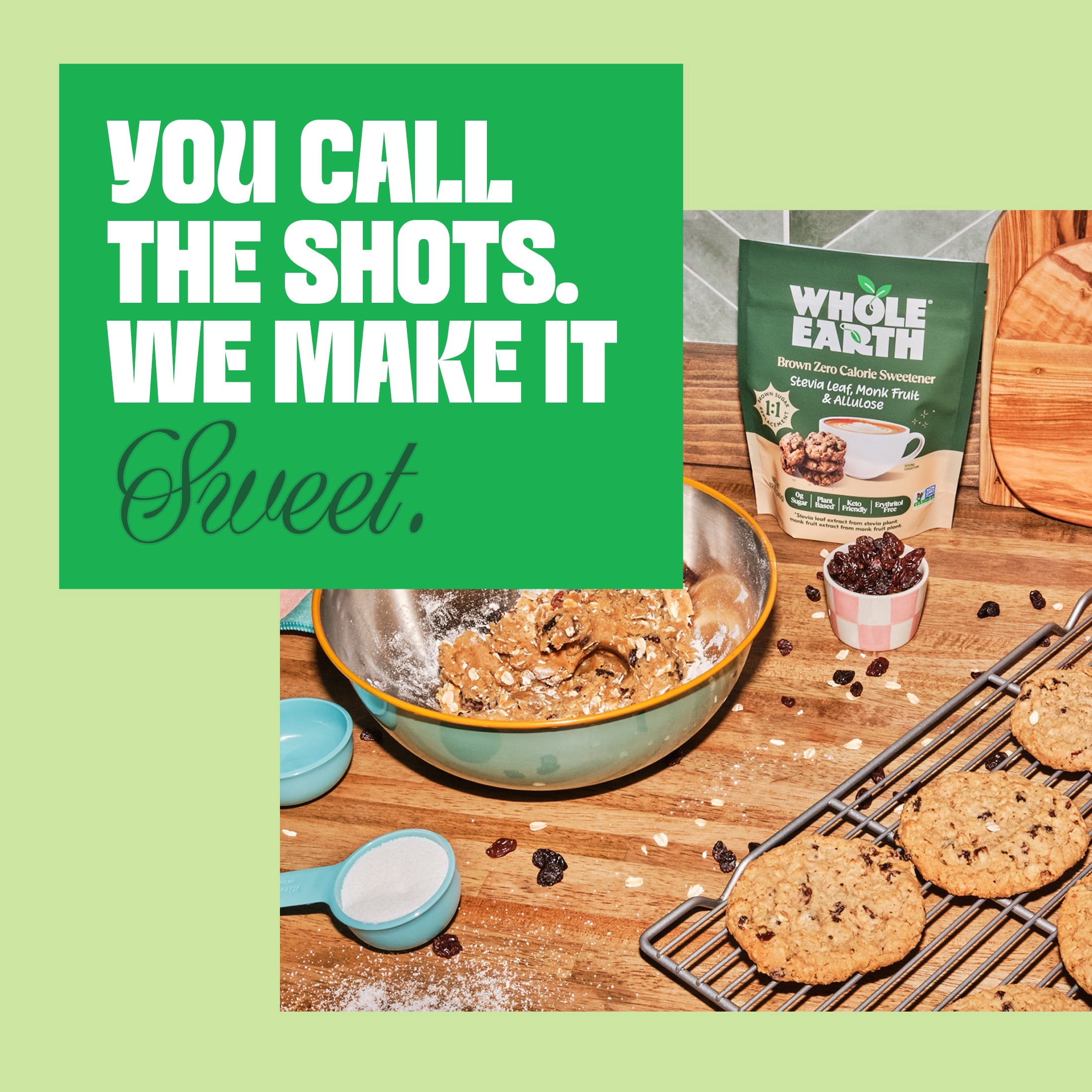 Whole Earth Brown Zero Calorie Stevia, Monk Fruit & Allulose Sweetener, Zero Calorie Sugar Substitute, Non-GMO, Erythritol-Free, Pouch, 12oz Pouch