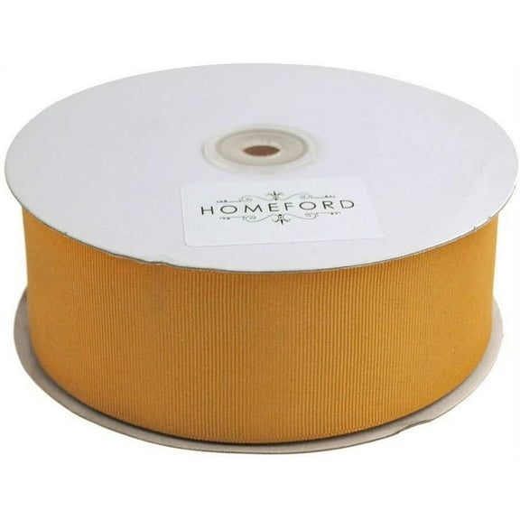 Solid Grosgrain Ribbon, 1-1/2-Inch, 50 Yards, Antique Gold
