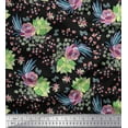 thumbnail image 1 of Soimoi Poly Georgette Fabric Leaves,Berries & Rose Floral Printed Fabric 1 Yard 52 Inch Wide, 1 of 1