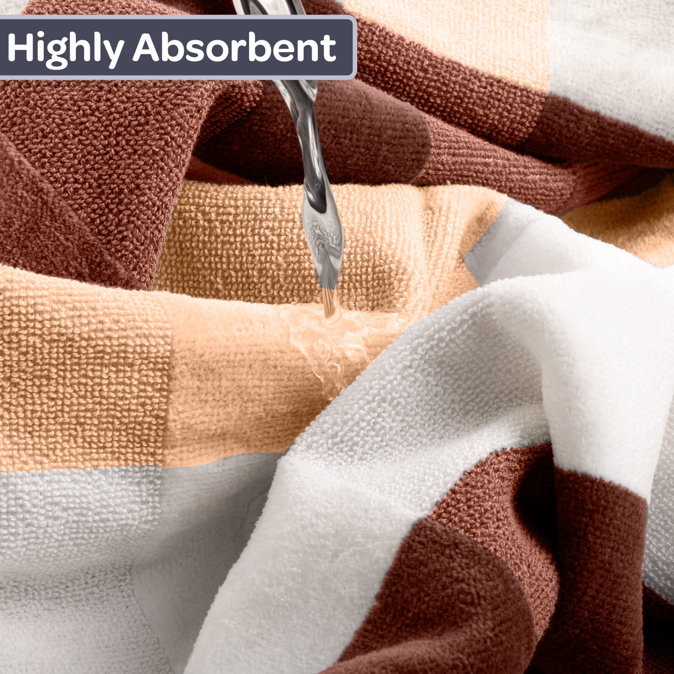 Lavish Home 2PC Cotton Towel Set - 35x70in Extra Large Bath Towels (Taupe)