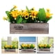 thumbnail image 2 of Girasoles rústicos en maceta, ramos de flores artificiales en maceta rectangular de madera, centro de mesa floral de verano para cocina de granja, decoración de mesa campestre, 2 of 7