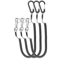 3pcs Retractable Spring Coil Straps, 10" Spiral Lanyard Cord with Aluminium Rotatable Clip, Black