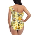 thumbnail image 5 of Haiem Garden Honeybee Gnomes Women's One Piece Swimsuits Tummy Control One Shoulder Bathing Suits Ruffle Swimwear-Small, 5 of 8