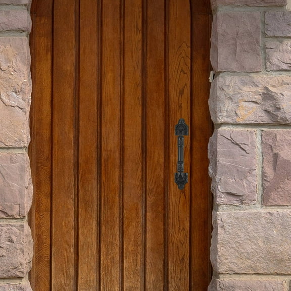 Raindrops 2Pcs No Drill Barn Door Pull Handles Black Ergonomic Grip for Cabinet and Gate