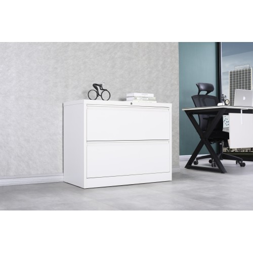 ASTARTH 2 Drawer Lateral File Cabinet with Lock, Metal Lateral Filing Cabinet for Legal Letter A4 Size, Large Storage File Cabinet with Drawers for Home Office,White - image 3 of 3