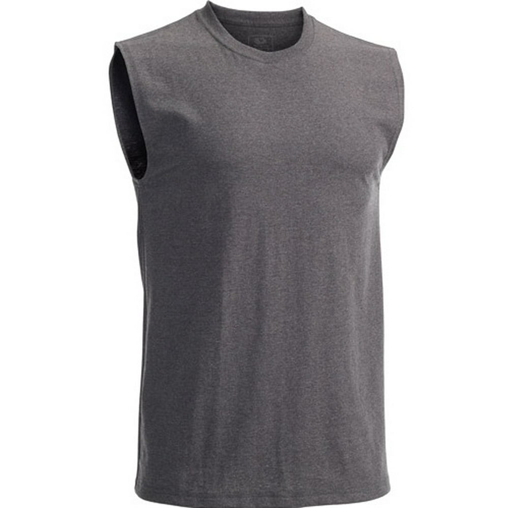 Fruit of the Loom Mens Sleeveless Tee (XXLarge, Black Heather