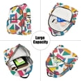 thumbnail image 5 of FORMRS Mini Backpack Purse for Women Travel Daypack Casual Shoulder Bag, Purple Triangles, 5 of 7