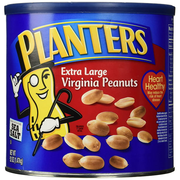Salted Virginia Peanuts 52 Oz Canister, Ceramic Garden Planters Extra Large Virginia Peanuts
