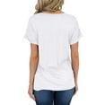 thumbnail image 2 of Fantaslook Womens T Shirts V Neck Short Sleeve Shirts Loose Tee Casual Summer Tops with Pocket, 2 of 7