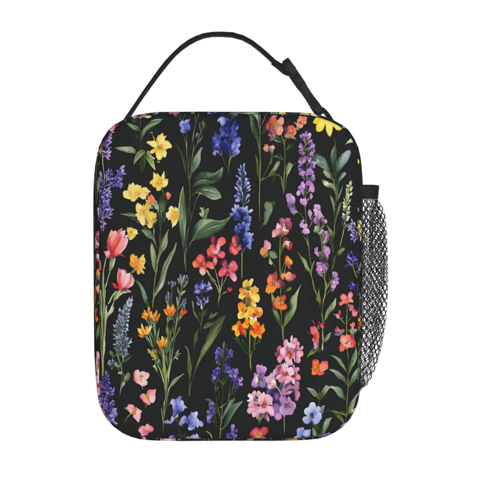Lunch Bag For Women Men Insulated Portable Lunch Box Bento Box Office Picnic Travel Cooler Bag A Variety Of Colorful Flowers