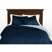 Canopy Simply Solids Reversible Comforter Set, Indigo Blue/Sky Blue