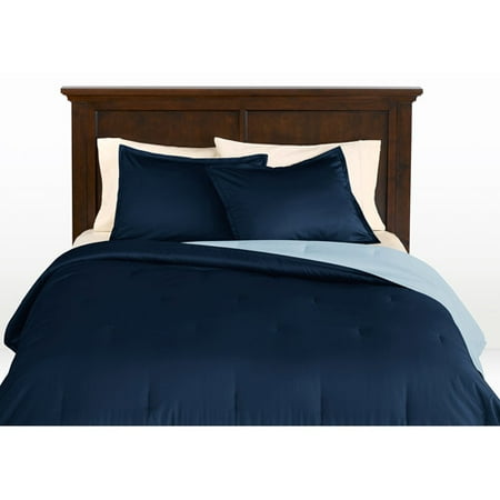 Canopy Simply Solids Reversible Comforter Set, Indigo Blue/Sky Blue