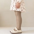 thumbnail image 4 of Bixock Toddler Girls Leggings Warm Knit Pantyhose Tights Footless Elastic Waist Bow Solid Color Soft Stretch Dance Training Casual Wear Size 2-3Years, 4 of 6