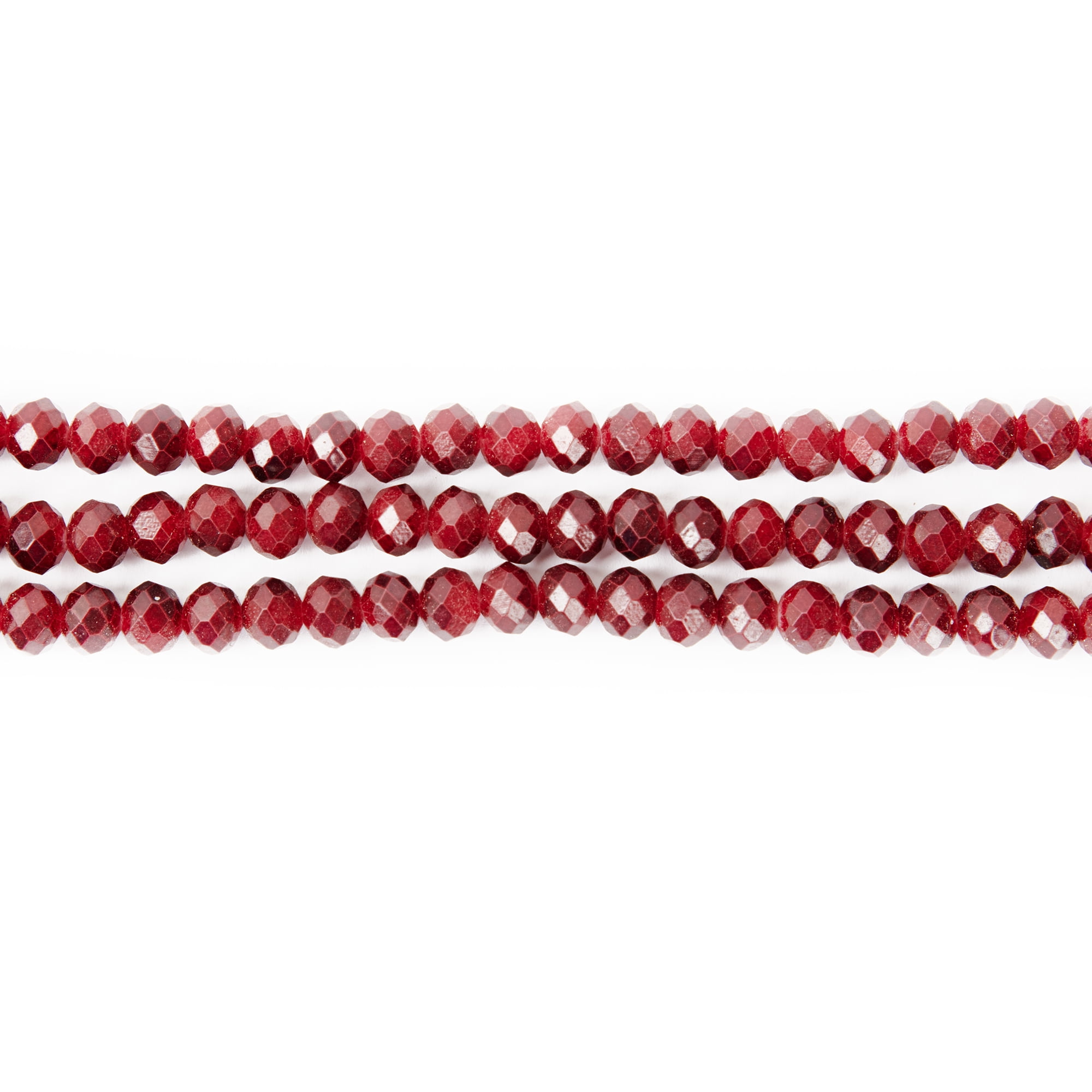 Cousin DIY Glass Crystal Tie-Dye Bead Strand 24", Red Color, 99 Pc, Beads for Jewelry Making, Unisex