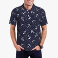 thumbnail image 3 of Balery Anchors Printed Men’s Short Sleeve Polo Shirt, Midweight Men's Shirt,Golf Polo shirts -XX-Large, 3 of 9